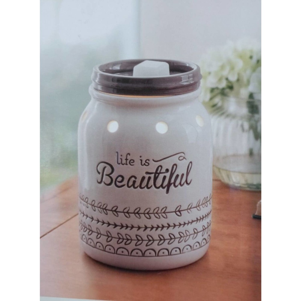 Estate Home Fragrance Electric Ceramic Warmer Full Size “Life is Beautiful”